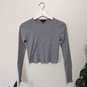 Topshop Long Sleeve Crop Top
